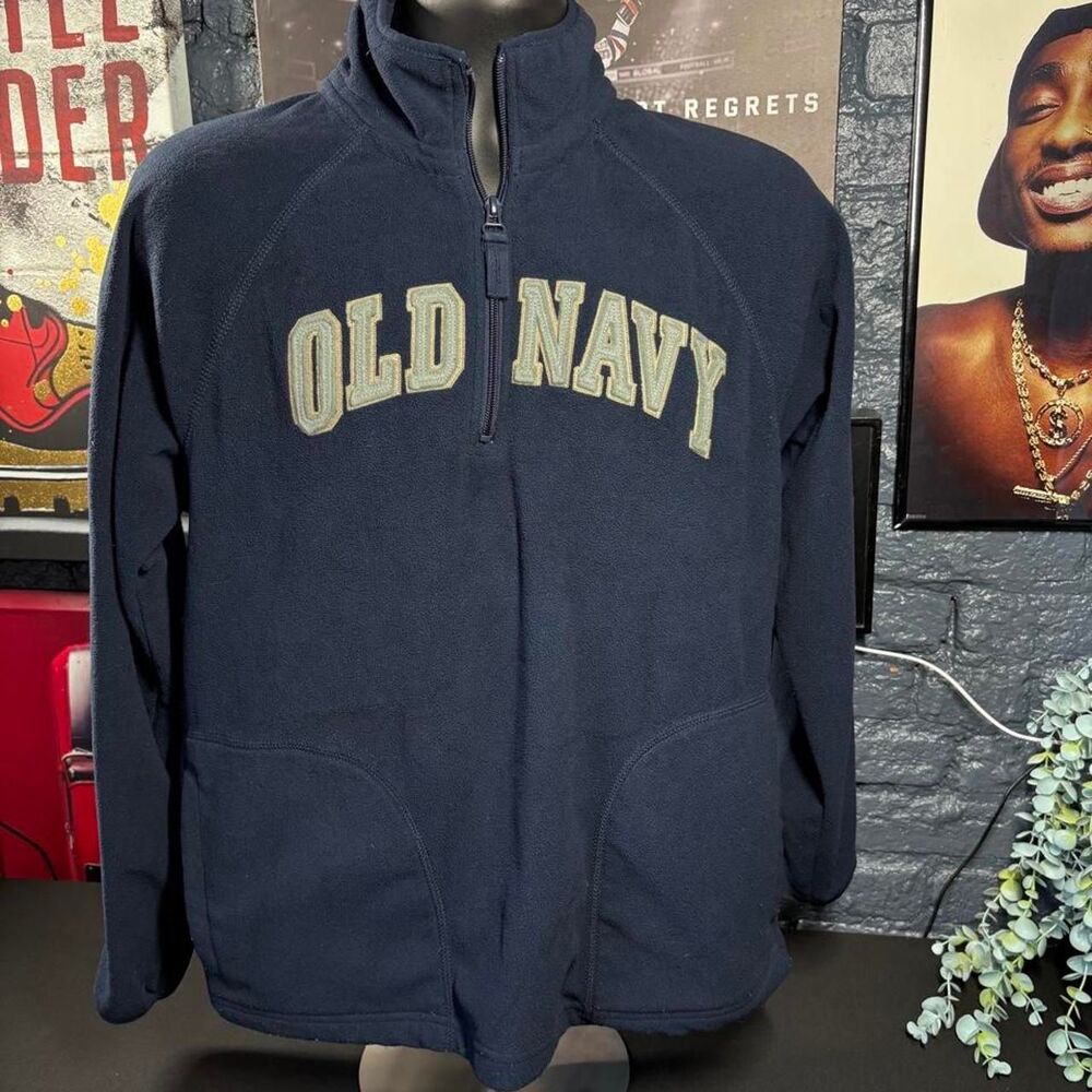 Vintage Y2K Old Navy Fleece Quarter Zip Pullover - Men's Medium